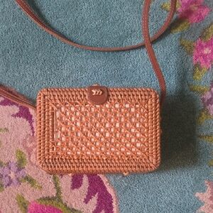 Brown Woven Crossbody Bag